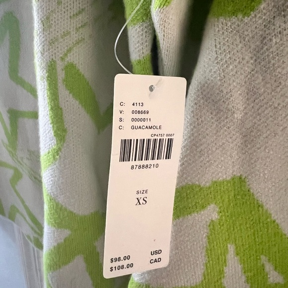 Anthropology Maeve Green Star Pattern Sweater and Tan Pleated Skirt - Picture 6 of 6